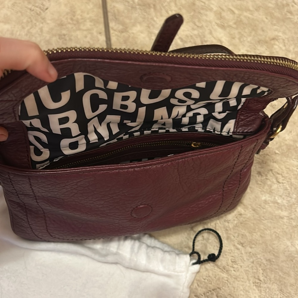 Marc Jacobs Burgundy Leather Crossbody Bag - Picture 3 of 4